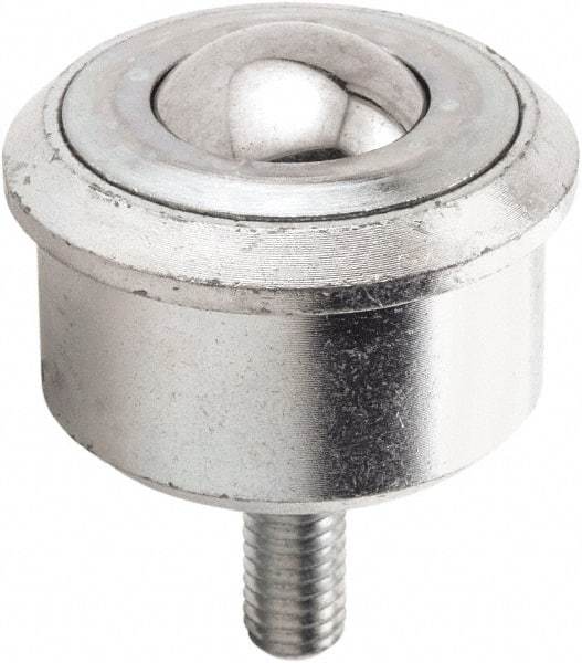 Hudson Bearing - 1.1875 Inch Diameter, Round, Stainless Steel Ball Transfer - 2 Inch Overall Diameter, 1.4375 Inch Mount Height, 750 Lb. Capacity - Caliber Tooling