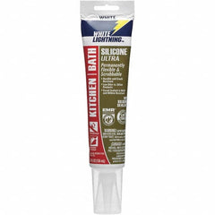 White Lightning - 5.3 oz Tube White Silicone Sealant - -80 to 450°F Operating Temp, 30 min Tack Free Dry Time, 24 hr Full Cure Time - Caliber Tooling