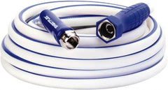 Legacy - 25' Long Marine/RV Hose - 5/8" Diam, 3/4" GHT, Hi-Tec Polymer, 150 psi, All Season, White with Blue Stripe - Caliber Tooling