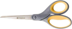 Ability One - 3" LOC, 8" OAL Titanium Scissors - Ambidextrous, Bent Handle, For Sticky Residues - Caliber Tooling