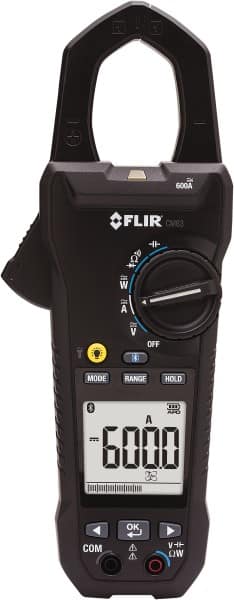 FLIR - CM83-NIST, CAT IV, Digital True RMS Wireless Clamp Meter with 1.45" Clamp On Jaws - 1000 VAC/VDC, 600 AC/DC Amps, Measures Voltage, Capacitance, Current, Frequency, Resistance - Caliber Tooling