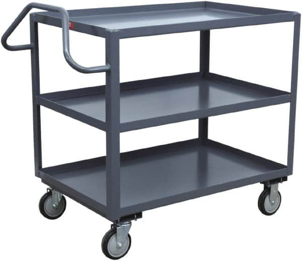 Jamco - 1,200 Lb Capacity, 48" Wide x 24" Long x 43" High Service Cart - 3 Shelf, Steel - Caliber Tooling