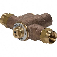 Haws - 1/2" Inlet, 2-5/8" Long x 6-1/8" Wide x 5-1/4" High, Brass Plumbed Wash Station Tempering Valve - Compatible with Combination Drench Shower & Eye/Face Wash Stations - Caliber Tooling