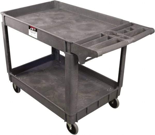 Jet - 550 Lb Capacity, 25-1/2" Wide x 46" Long x 33-1/2" High Standard Utility Cart - 2 Shelf, Plastic - Caliber Tooling