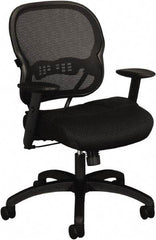 Basyx - 41-3/4" High Mid Back Chair - 27-3/8" Wide x 26-3/8" Deep, Padded Mesh Seat, Black - Caliber Tooling