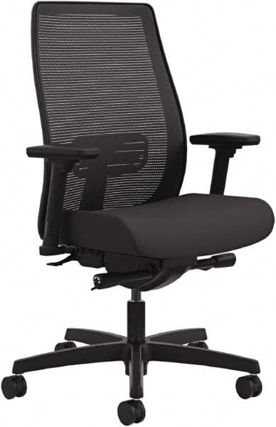 Hon - 46" High Mid Back Chair - 28" Wide x 29" Deep, Fabric Mesh Seat, Black - Caliber Tooling