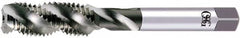 OSG - M14x2.00 Metric, 3 Flute, 50° Helix, Semi-Bottoming Chamfer, Bright Finish, High Speed Steel Spiral Flute STI Tap - Right Hand Flute, 4-1/32" OAL, 0.542" Shank Diam, 1-13/16" Thread Length, 6H Class of Fit, Series S109 - Exact Industrial Supply