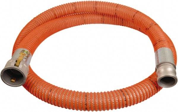 Alliance Hose & Rubber - -13 to 140°F, 1-1/2" Inside x 2.03" Outside Diam, PVC Liquid Suction & Discharge Hose - Clear & Orange, 20' Long, 29 Vacuum Rating, 110 psi Working - Caliber Tooling