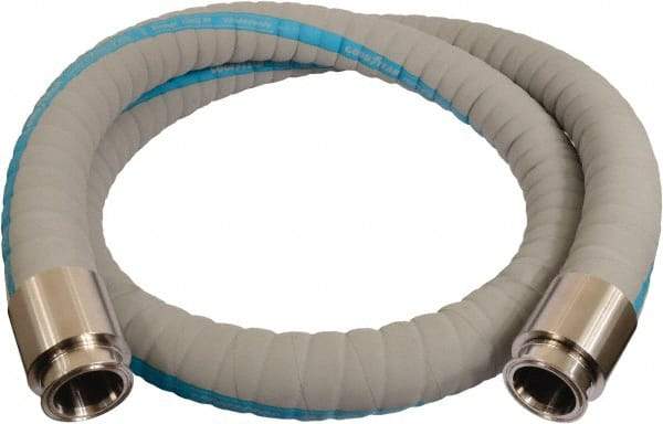 Continental ContiTech - 3" Inside x 3.59" Outside Diam, 220°F, Tri-Clovers Food & Beverage Hose - 4-1/2" Bend Radius, Gray, 20' Long, 200 Max psi, 29 Vacuum Rating - Caliber Tooling