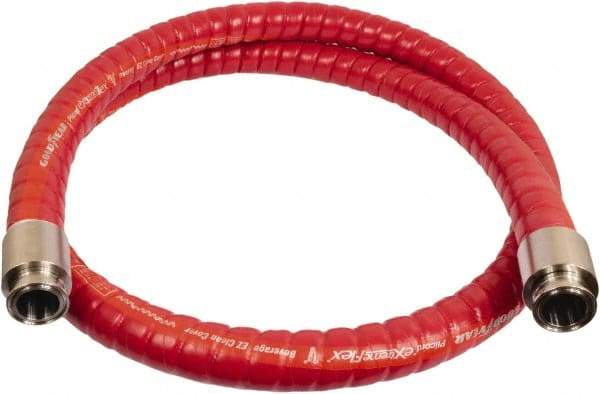 Continental ContiTech - 1-1/2" Inside x 2.03" Outside Diam, 220°F, Tri-Clovers Food & Beverage Hose - 3" Bend Radius, Red, 10' Long, 250 Max psi, 29 Vacuum Rating - Caliber Tooling