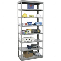 Hallowell - 8 Shelf Starter Heavy-Duty Open Steel Shelving - 800 Lb Capacity, 36" Wide x 87" High x 12" Deep, Gray - Caliber Tooling