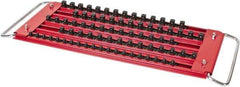 Value Collection - 76 Piece Capacity Locking Socket Organizer Tray - 1/4, 3/8 & 1/2" Drive, Red - Caliber Tooling