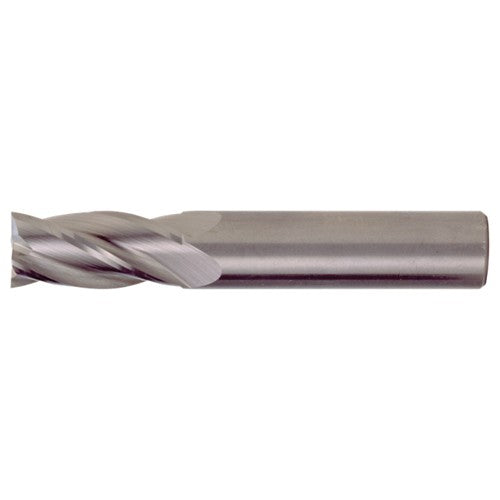 ‎3/8″ × 3/8″ × 1-1/2″ × 6″ RHS / RHC Solid Carbide 4-Flute Square Nose Single End General Purpose End Mill - TiAlN - Exact Industrial Supply