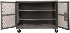 Durham - 2,000 Lb Capacity, 2 Shelf, Mesh Security Truck - 48" Long x 48-1/2" Wide x 56-7/16" High - Caliber Tooling