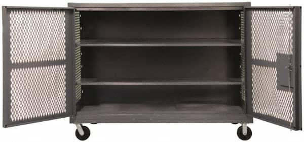 Durham - 2,000 Lb Capacity, 2 Shelf, Mesh Security Truck - 60" Long x 60-1/2" Wide x 56-7/16" High - Caliber Tooling