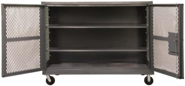 Durham - 2,000 Lb Capacity, 1 Shelf, Mesh Security Truck - 60" Long x 60-1/2" Wide x 56-7/16" High - Caliber Tooling