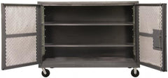 Durham - 2,000 Lb Capacity, 1 Shelf, Mesh Security Truck - 48" Long x 48-1/2" Wide x 56-7/16" High - Caliber Tooling