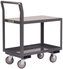 Durham - 2,000 Lb Capacity, 24-1/4" Wide x 51" Long x 38-3/4" High Standard Utility Cart - 2 Shelf, Steel - Caliber Tooling