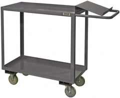 Durham - 1,200 Lb Capacity, 30" Wide x 60" Long x 37-5/8" High Order Picking Cart - 2 Shelf, Steel - Caliber Tooling