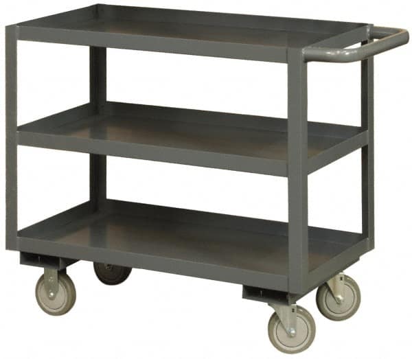 Durham - 1,200 Lb Capacity, 24" Wide x 48" Long x 37-5/8" High Heavy Duty Service Cart - 3 Shelf, Steel - Caliber Tooling