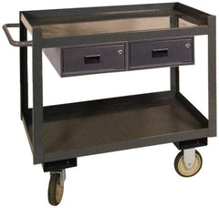 Durham - 1,200 Lb Capacity, 24" Wide x 36" Long x 37-5/8" High Standard Utility Cart - 2 Shelf, Steel - Caliber Tooling