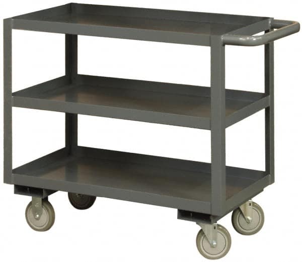 Durham - 3,000 Lb Capacity, 24" Wide x 48" Long x 48" High Heavy Duty Service Cart - 3 Shelf, Steel - Caliber Tooling