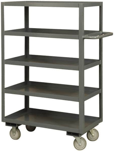 Durham - 3,000 Lb Capacity, 30" Wide x 60" Long x 60" High Heavy Duty Service Cart - 5 Shelf, Steel - Caliber Tooling