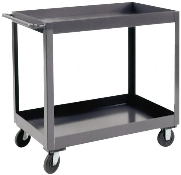 Durham - 1,200 Lb Capacity, 24" Wide x 36" Long x 37-5/8" High Heavy Duty Service Cart - 2 Shelf, Steel - Caliber Tooling