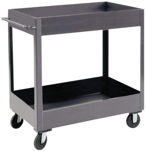 Durham - 1,200 Lb Capacity, 18" Wide x 30" Long x 37-5/8" High Heavy Duty Service Cart - 2 Shelf, Steel - Caliber Tooling