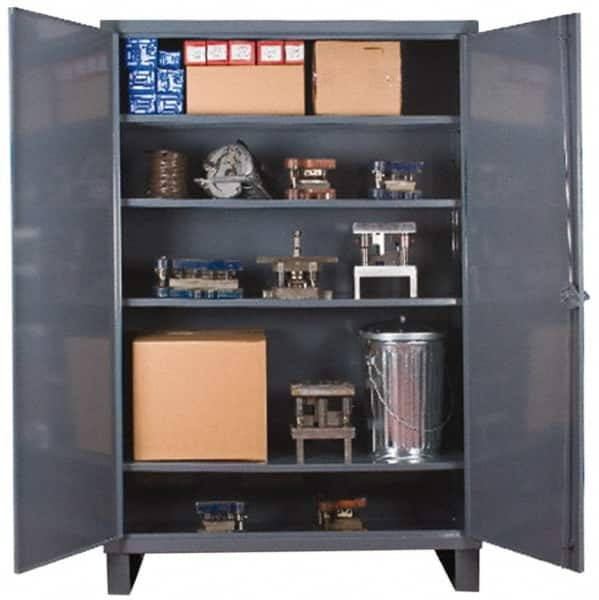 Durham - 4 Shelf Locking Storage Cabinet - Steel, 48" Wide x 18" Deep x 78" High - Caliber Tooling