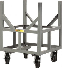 Little Giant - 3,000 Lb Capacity Steel Ergonomic Bar Cradle Truck - Steel Deck, 24" OAW, 24" Platform Length, Phenolic Casters - Caliber Tooling