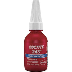 Loctite - 10 mL Bottle, Blue, Medium Strength Liquid Threadlocker - Series 243, 24 hr Full Cure Time, Hand Tool, Heat Removal - Caliber Tooling