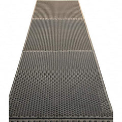 Barefoot - 3' Long x 4' Wide, Dry/Wet Environment, Anti-Fatigue Matting - Black, EPDM Rubber with EPDM Rubber Base - Caliber Tooling