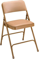 NPS - 18-3/4" Wide x 20-1/4" Deep x 29-1/2" High, Vinyl Folding Chair with Vinyl Padded Seat - French Beige - Caliber Tooling