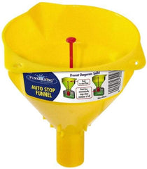 Funnel King - 16 oz Capacity Polypropylene Funnel - 5" Mouth OD, 1" Tip OD, 1-1/4" Straight Spout, Yellow - Caliber Tooling