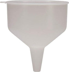 Funnel King - 144 oz Capacity Polyethylene Funnel - 9" Mouth OD, 1-1/8" Tip OD, 3-1/2" Straight Spout, Natural - Caliber Tooling