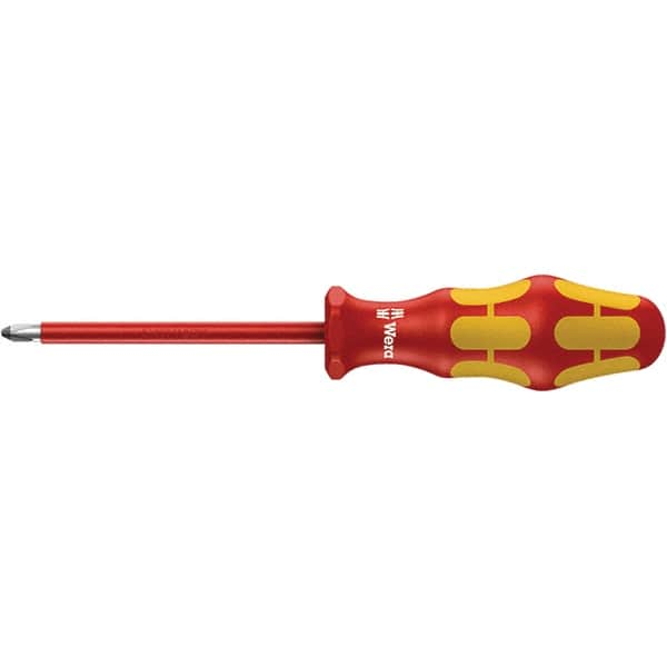 Wera - #1 Point, 3-1/8" Blade Length Insulated Screwdriver - 248mm OAL - Caliber Tooling