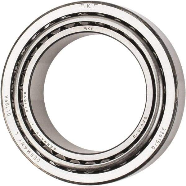 SKF - 75mm Bore Diam, 115mm OD, 31mm Wide, Tapered Roller Bearing - 134,000 N Dynamic Load Capacity, 228,000 N Static Load Capacity - Caliber Tooling