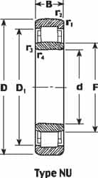 SKF - 70mm Bore Diam, 150mm Outside Diam, 35mm Wide Cylindrical Roller Bearing - 205,000 N Dynamic Capacity, 228,000 Lbs. Static Capacity - Caliber Tooling