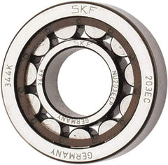 SKF - 17mm Bore Diam, 40mm Outside Diam, 12mm Wide Cylindrical Roller Bearing - 17,200 N Dynamic Capacity, 14,300 Lbs. Static Capacity - Caliber Tooling