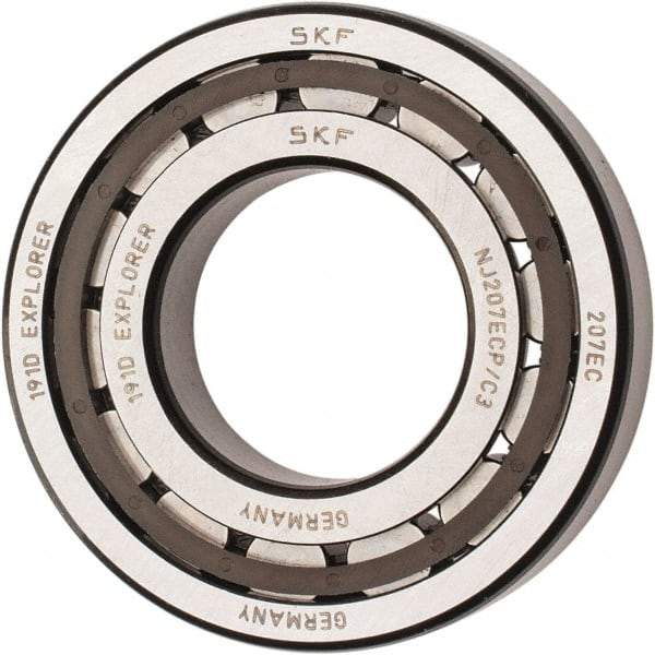 SKF - 35mm Bore Diam, 72mm Outside Diam, 17mm Wide Cylindrical Roller Bearing - 48,400 N Dynamic Capacity, 48,000 Lbs. Static Capacity - Caliber Tooling