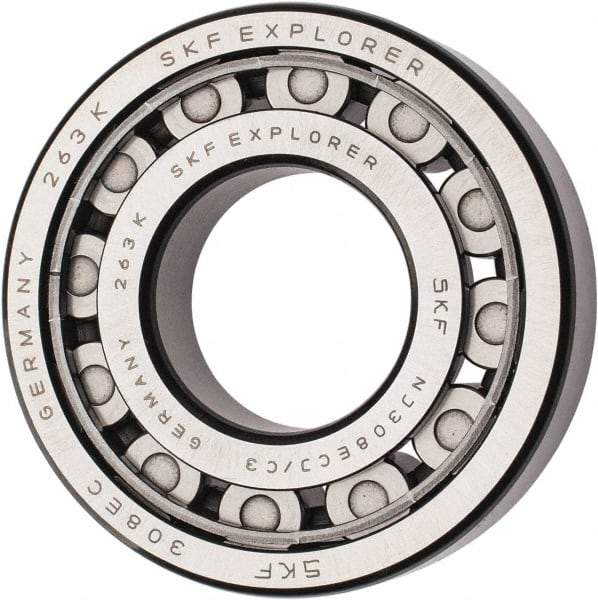 SKF - 40mm Bore Diam, 90mm Outside Diam, 23mm Wide Cylindrical Roller Bearing - 80,900 N Dynamic Capacity, 78,000 Lbs. Static Capacity - Caliber Tooling