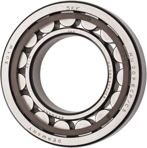 SKF - 45mm Bore Diam, 85mm Outside Diam, 19mm Wide Cylindrical Roller Bearing - 60,500 N Dynamic Capacity, 64,000 Lbs. Static Capacity - Caliber Tooling