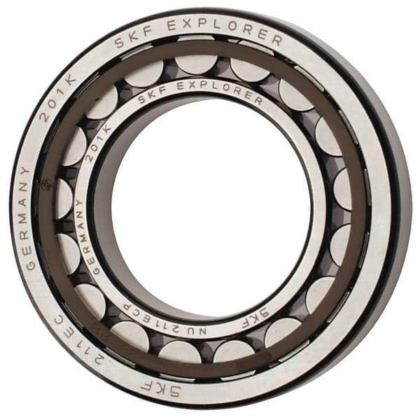 SKF - 55mm Bore Diam, 100mm Outside Diam, 21mm Wide Cylindrical Roller Bearing - 84,200 N Dynamic Capacity, 95,000 Lbs. Static Capacity - Caliber Tooling