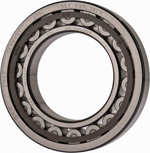 SKF - 75mm Bore Diam, 130mm Outside Diam, 25mm Wide Cylindrical Roller Bearing - 130,000 N Dynamic Capacity, 156,000 Lbs. Static Capacity - Caliber Tooling