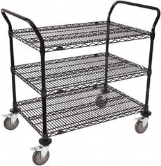 Value Collection - 800 Lb Capacity, 24" Wide x 48" Long x 39" High Wire Cart - 3 Shelf, Steel, Swivel Casters - Caliber Tooling