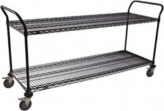 Value Collection - 600 Lb Capacity, 24" Wide x 60" Long x 39" High Wire Cart - 2 Shelf, Steel, Swivel Casters - Caliber Tooling