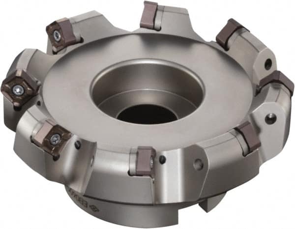 Sumitomo - 160mm Cut Diam, 50.8mm Arbor Hole, 45° Indexable Chamfer & Angle Face Mill - 7 Inserts, ONMT 05T6\xB6SNMT 13T6\xB6XNET 13T6 Insert, Right Hand Cut, Series DualMill - Caliber Tooling