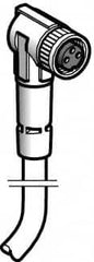 Telemecanique Sensors - 4 Amp, M8 3 Pin Elbowed Female Cordset Sensor and Receptacle - 10 to 30 VDC, 2m Cable Length, IP67 Ingress Rating - Caliber Tooling