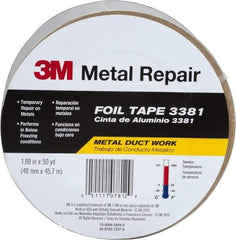 3M - 2" x 50 Yds Silver Foil Tape - 2.7 mil, Acrylic Adhesive, Aluminum Foil Backing, 10 Lb/ln Tensile Strength, -30°F to 260°F, Series 3381 - Caliber Tooling